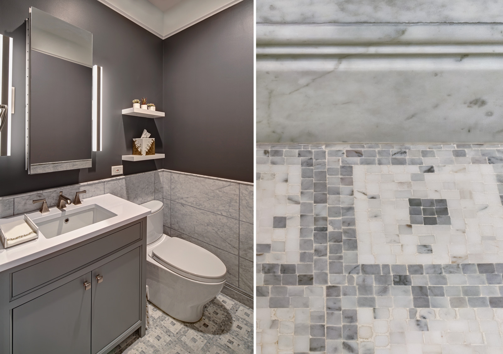 Classic Elegant Powder Room – Chicago’s West Bucktown